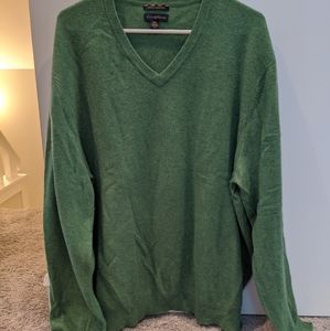 GREEN Club Room Cashmere V-neck sweater XXL